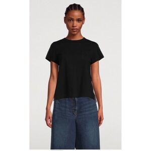 Sacai Black Cotton Sheer Leopard Burnout Back Pocket T-Shirt 22-06142 Size 2